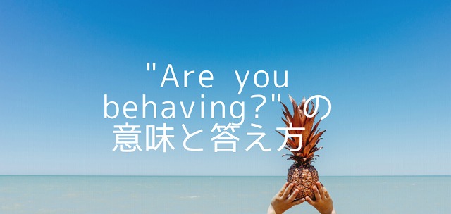 Are You Behaving の意味と答え方 児童英語の達人